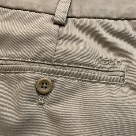 Izod American Chino cotton khaki flat front pants - Picture 13 of 15